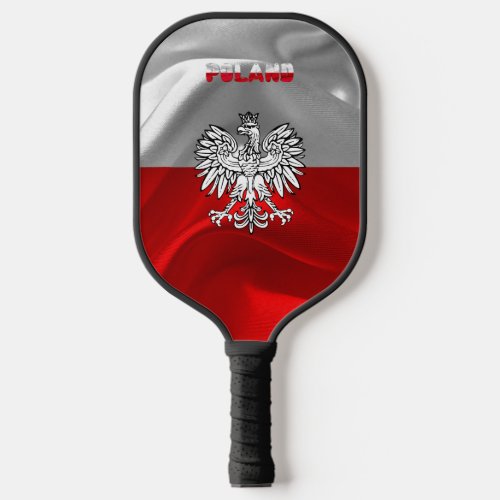Polish flag_coat of arms pickleball paddle