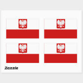 Polish Flag Coat of Arms Rectangular Sticker | Zazzle