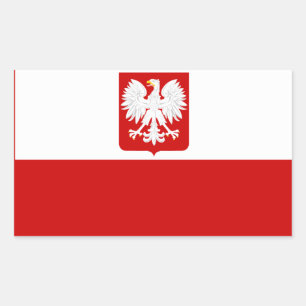Polish Flag Coat of Arms Rectangular Sticker