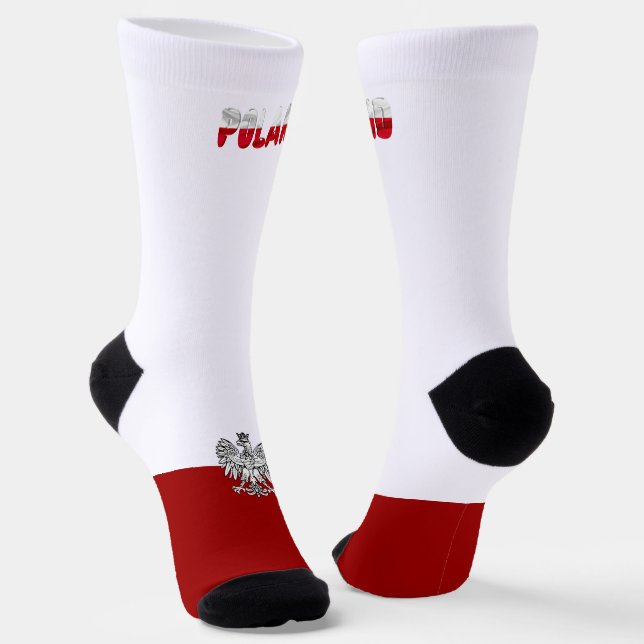 Polish flag-coat of arms socks (Angled)