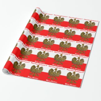 Polish Flag colors with Eagle Christmas Wrap