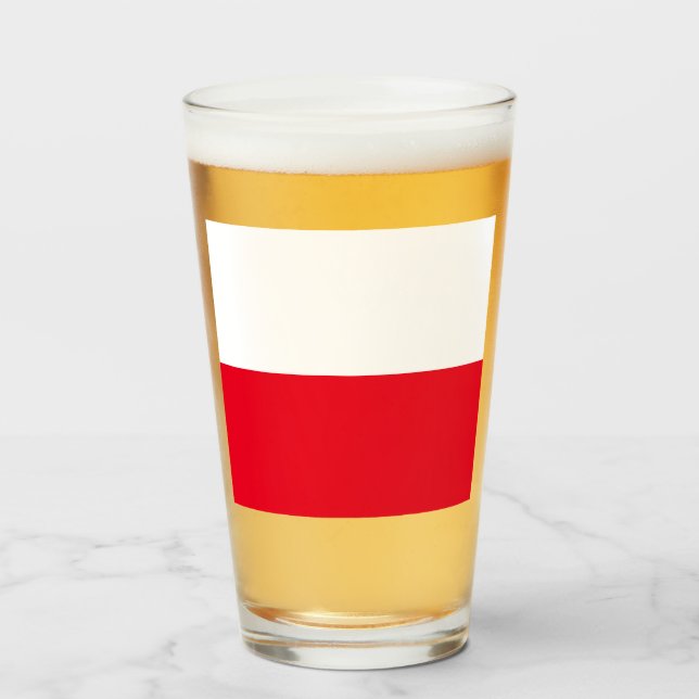 Polish Flag Drinking Glass (Front Filled)