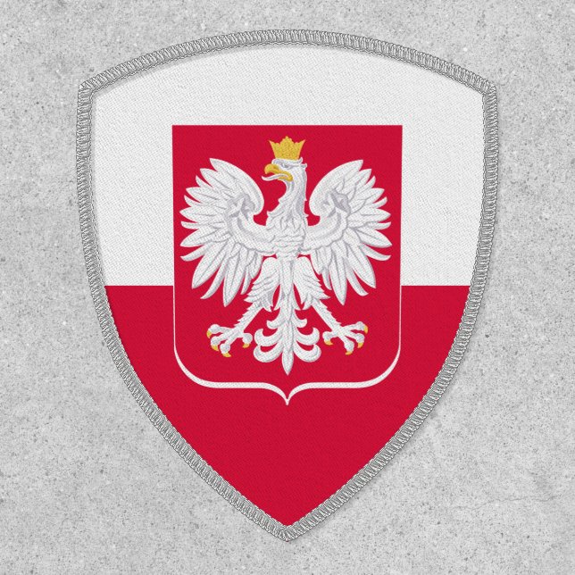Polish Flag & Eagle, Poland fashion Patch /sports (Front)