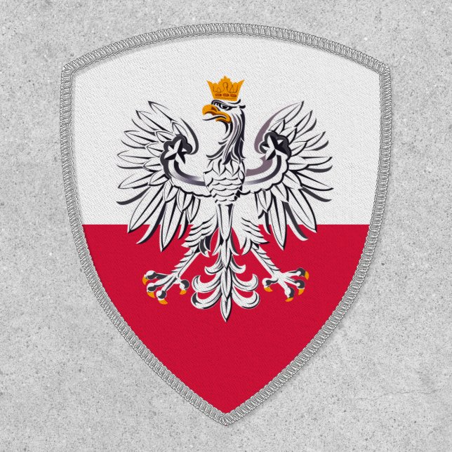 Polish Flag & Eagle, Poland fashion Patch /sports (Front)