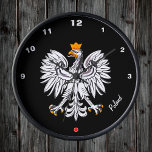Polish Flag & Eagle, Poland fashion / sports Clock<br><div class="desc">Wall Clock: Poland & Eagle,  Polish Flag fashion - Poland hearts - love my country,  travel,  holiday,  national patriots /sports fans</div>