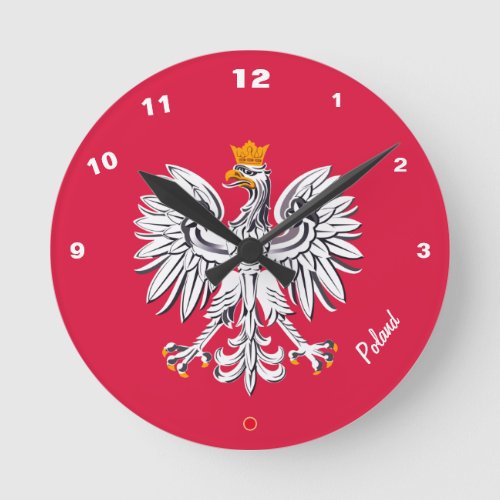 Polish Flag  Eagle Poland fashion  sports Round Clock