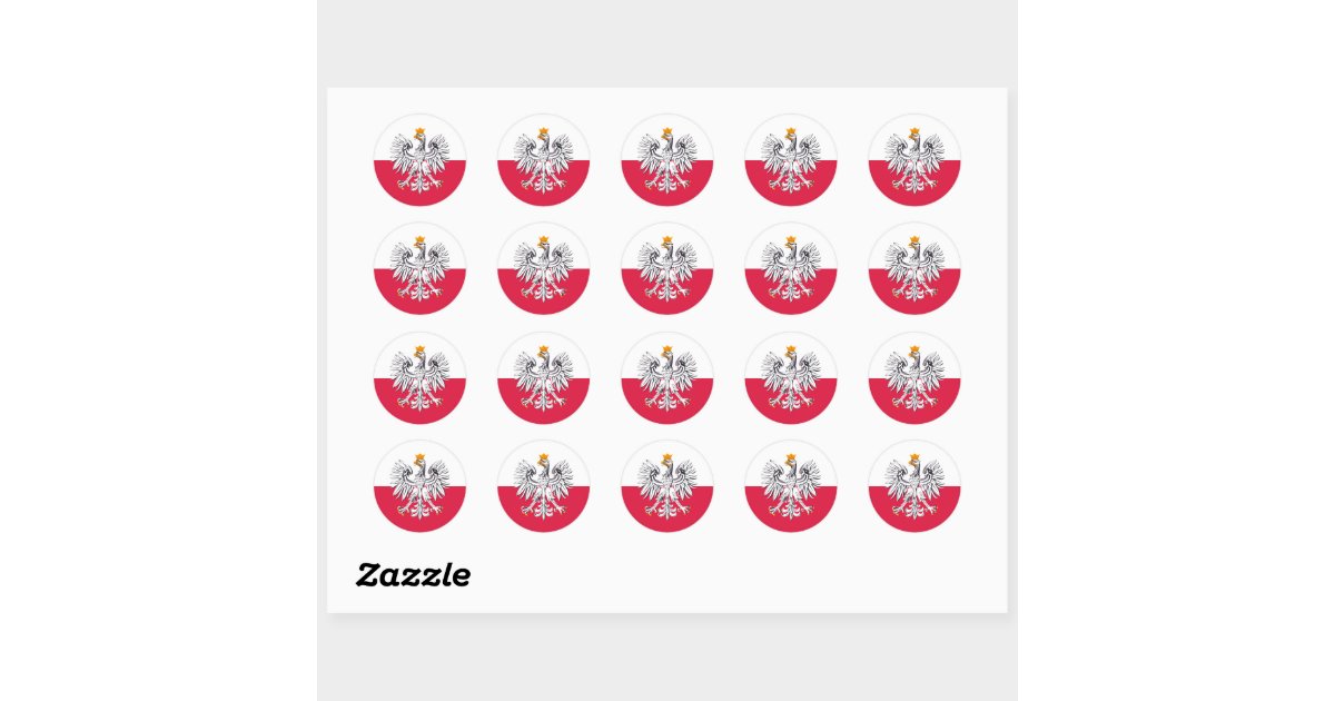 Polish flag & Eagle, Poland fashion sticker/sports Classic Round ...