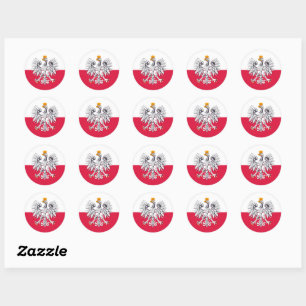 Polish flag & Eagle, Poland fashion sticker/sports Classic Round Sticker