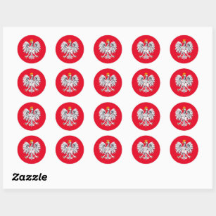 Polish flag & Eagle, Poland fashion sticker/sports Classic Round Sticker