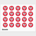 Polish flag &amp; Eagle, Poland fashion sticker/sports Classic Round Sticker