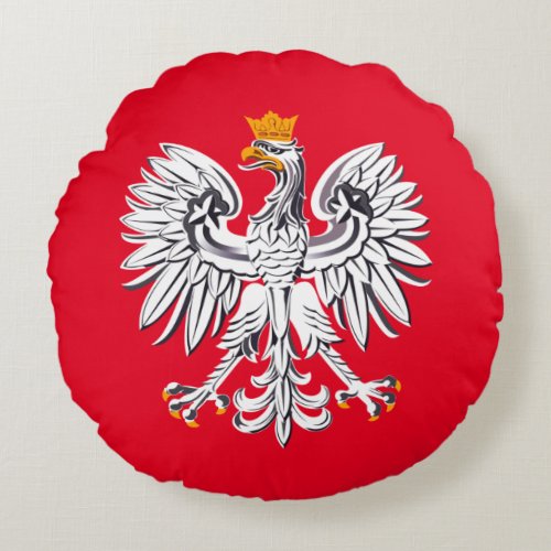 Polish flag  Eagle Poland holiday fashionsports Round Pillow
