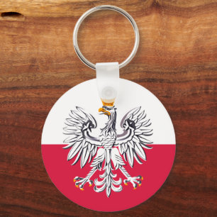 Polish flag & Eagle, Poland holiday, travel/sports Keychain