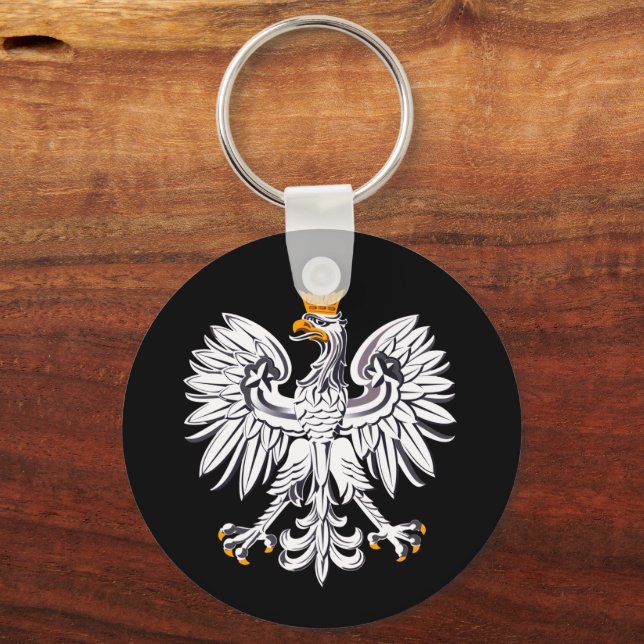 Polish flag & Eagle, Poland holiday, travel/sports Keychain (Front)