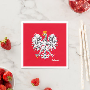 Polish flag & Eagle, Poland party fashion /sports Napkins