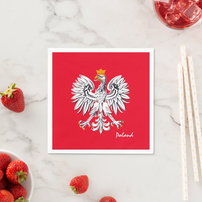 Polish flag & Eagle, Poland party fashion /sports Napkins (Insitu)