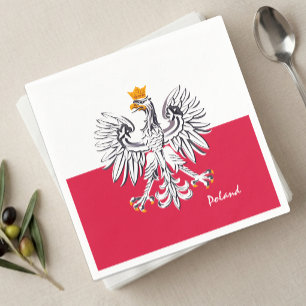 Polish flag & Eagle, Poland party fashion /sports Napkins