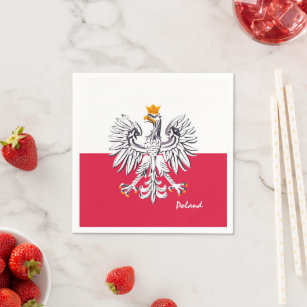 Polish flag & Eagle, Poland party fashion /sports Napkins