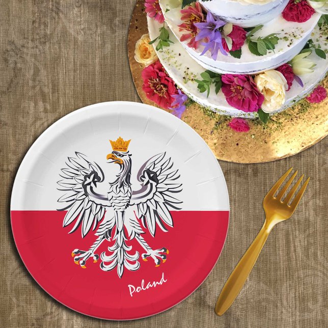 Polish flag & Eagle, Poland party patriots /sports Paper Plates (Creator Uploaded)