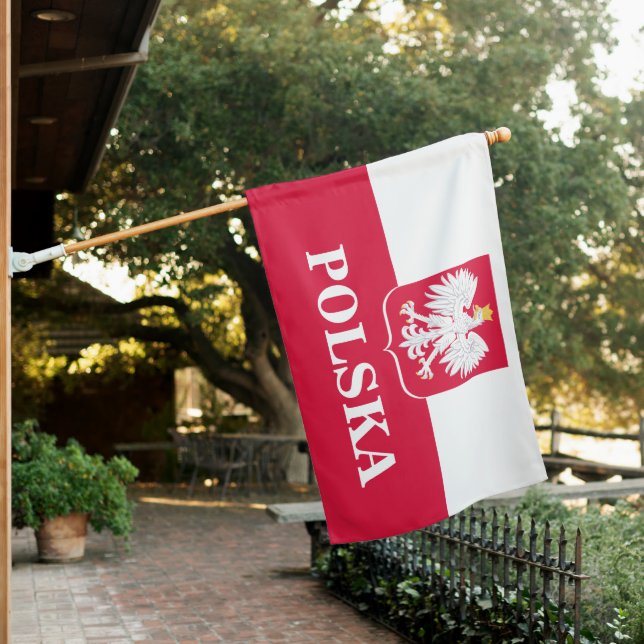 Polish Flag & Eagle Poland patriots /sports Polska (In SItu)