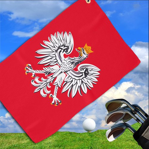 Polish Flag  Eagle Poland travel holiday sport Golf Towel