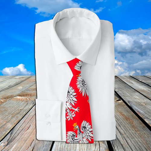 Polish Flag  Eagle Poland travel holiday sports Neck Tie