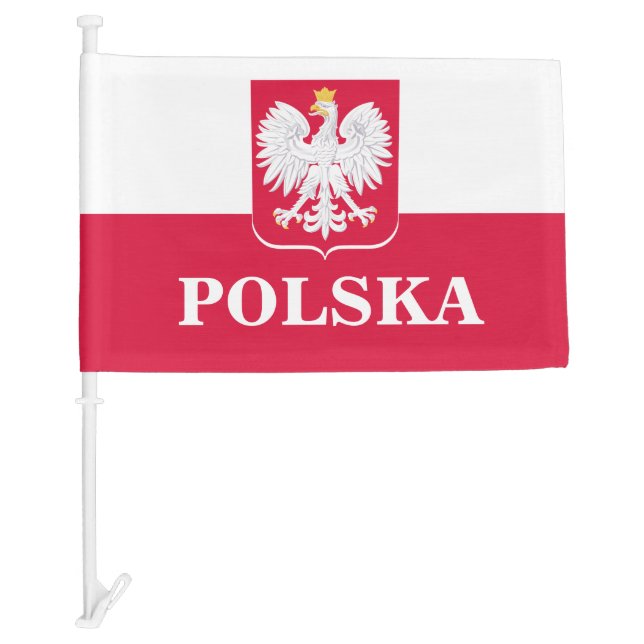 Polish Flag & Eagle, Poland travel /sports Polska (Front)