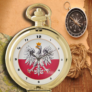 Polish Flag & Eagle, Poland trendy fashion /design Pocket Watch