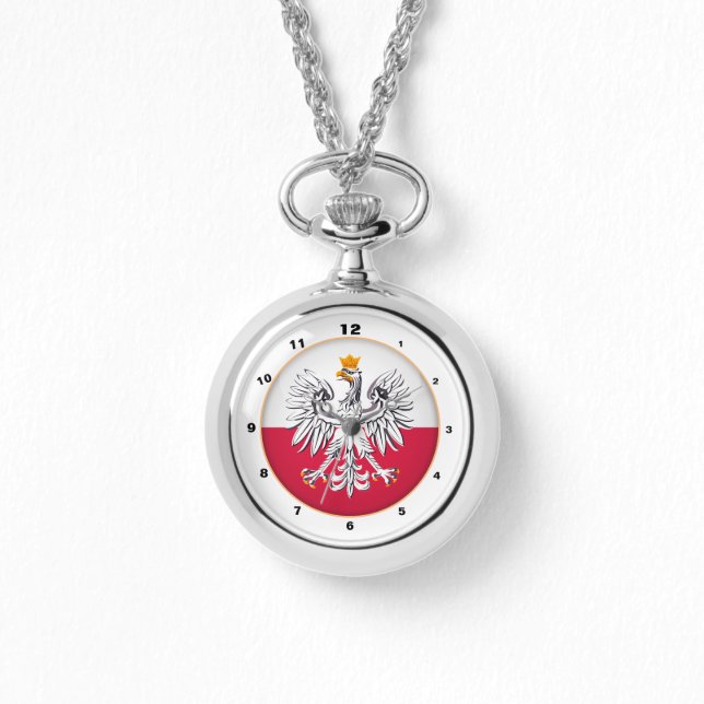Polish Flag & Eagle, Poland trendy fashion /design Watch (Front)
