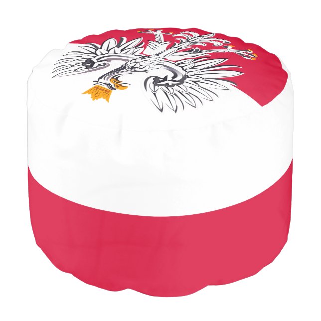 Polish Flag & Eagle symbol, Poland house /sports Pouf (Angled Front)