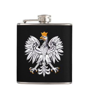 Polish Flag & Eagle, travel Poland /sports fans Flask