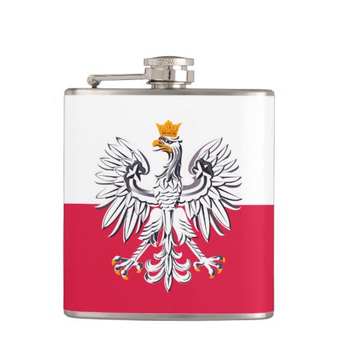 Polish Flag  Eagle travel Poland sports fans Flask