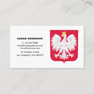 Polish Flag Elegant Business Card, Poland Card