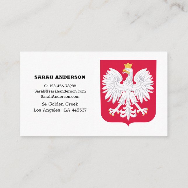 Polish Flag Elegant Business Card, Poland Card (Back)