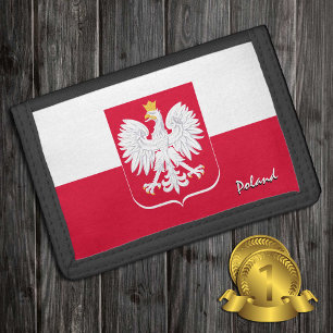 Polish flag fashion, Poland patriots / sports Trifold Wallet