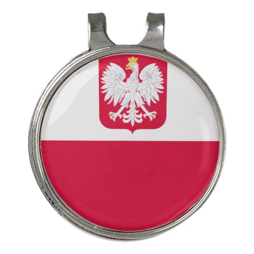 Polish flag golf hat clip