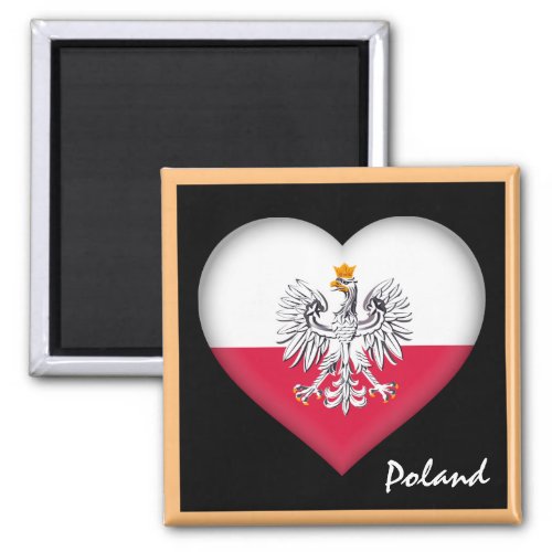 Polish flag  Heart Poland holiday travel sports Magnet