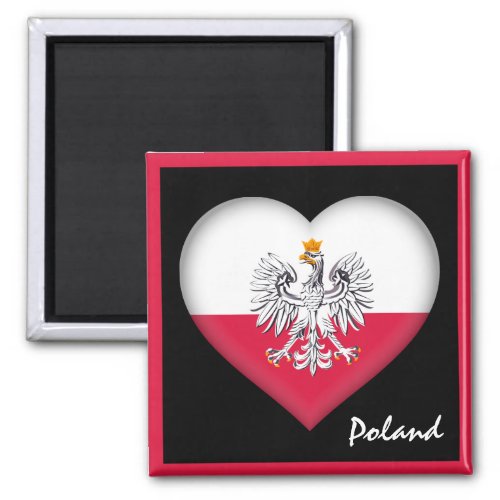 Polish flag  Heart Poland holiday travel sports Magnet