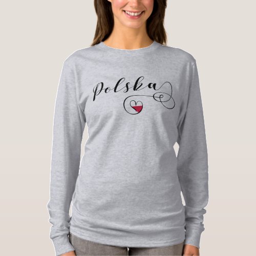 Polish Flag Heart Polska Poland T_Shirt