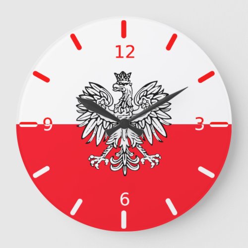 Polish flag large clock