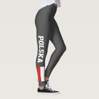 Polish flag leggings for sport fitness yoga