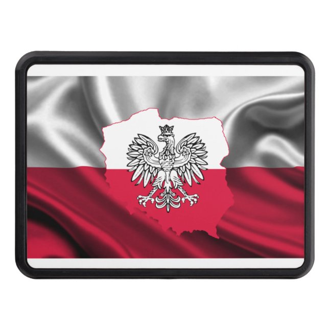 Polish Flag Map Car Hitch Tow Hitch Cover (Front)