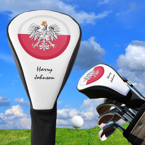 Polish Flag  Monogrammed Golf Clubs Covers