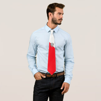 Polish flag neck tie