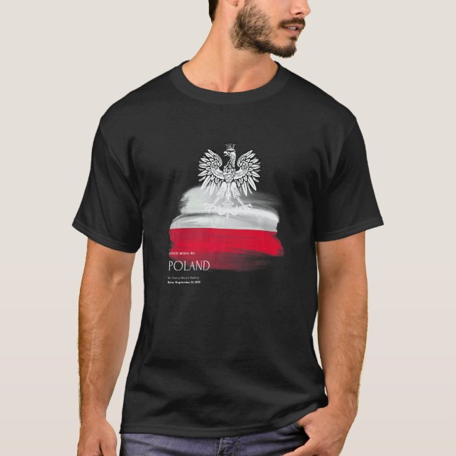 Polish flag patriotic Polska Souvenir Love Proud H T-Shirt (Front)