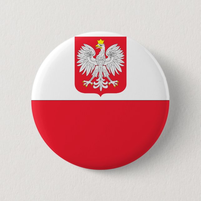 Polish Flag Pinback Button (Front)