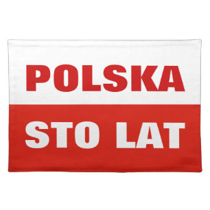 Polish flag placemat Poland color Sto Lat Polska