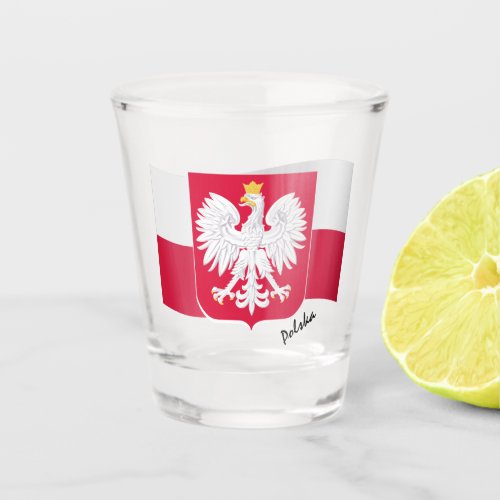 Polish Flag  Poland coat of arms  party Shot Glass