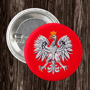 Polish Flag & Poland, Eagle, patriotic /sports Button
