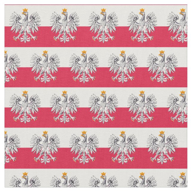 Polish Flag & Poland Eagle, Trendy Fabric /fashion (Close Up)