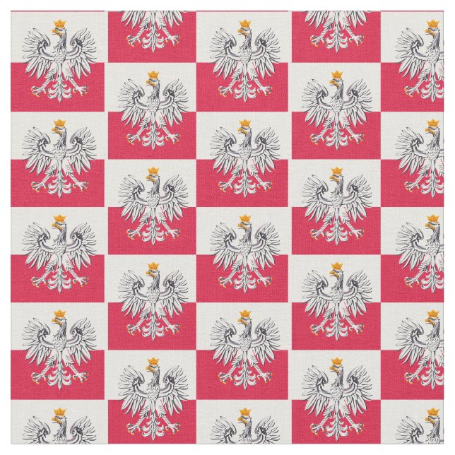 Polish Flag & Poland Eagle, Trendy Fabric /fashion (Close Up)